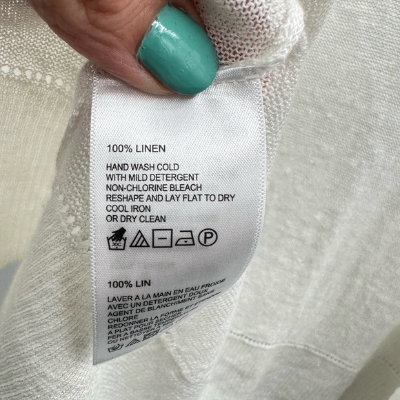 TOMMY BAHAMA white linen lightweight lagonlook cottagecore woman cardigan XS - Picture 4 of 11